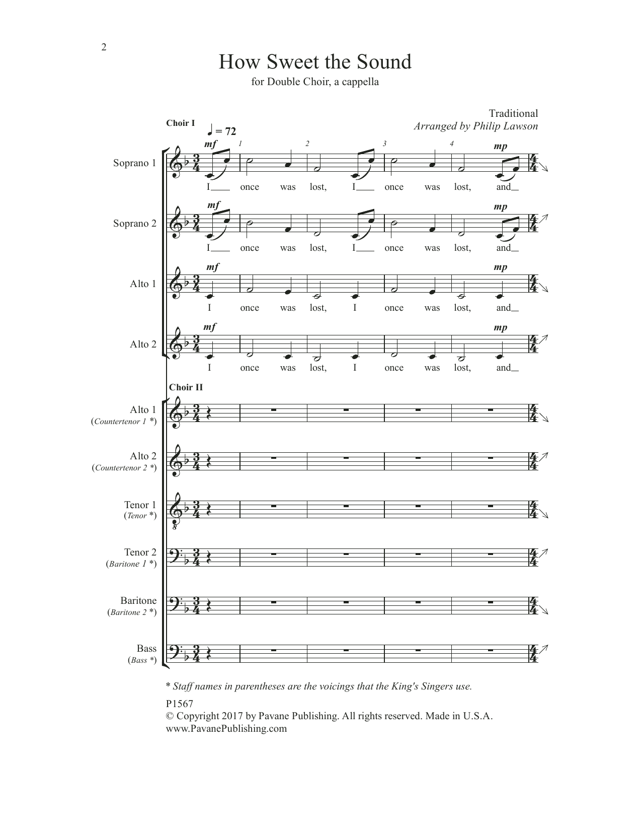 Philip Lawson How Sweet the Sound sheet music notes and chords arranged for Choir