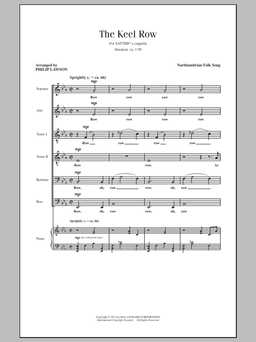 Philip Lawson The Keel Row sheet music notes and chords arranged for SATB Choir