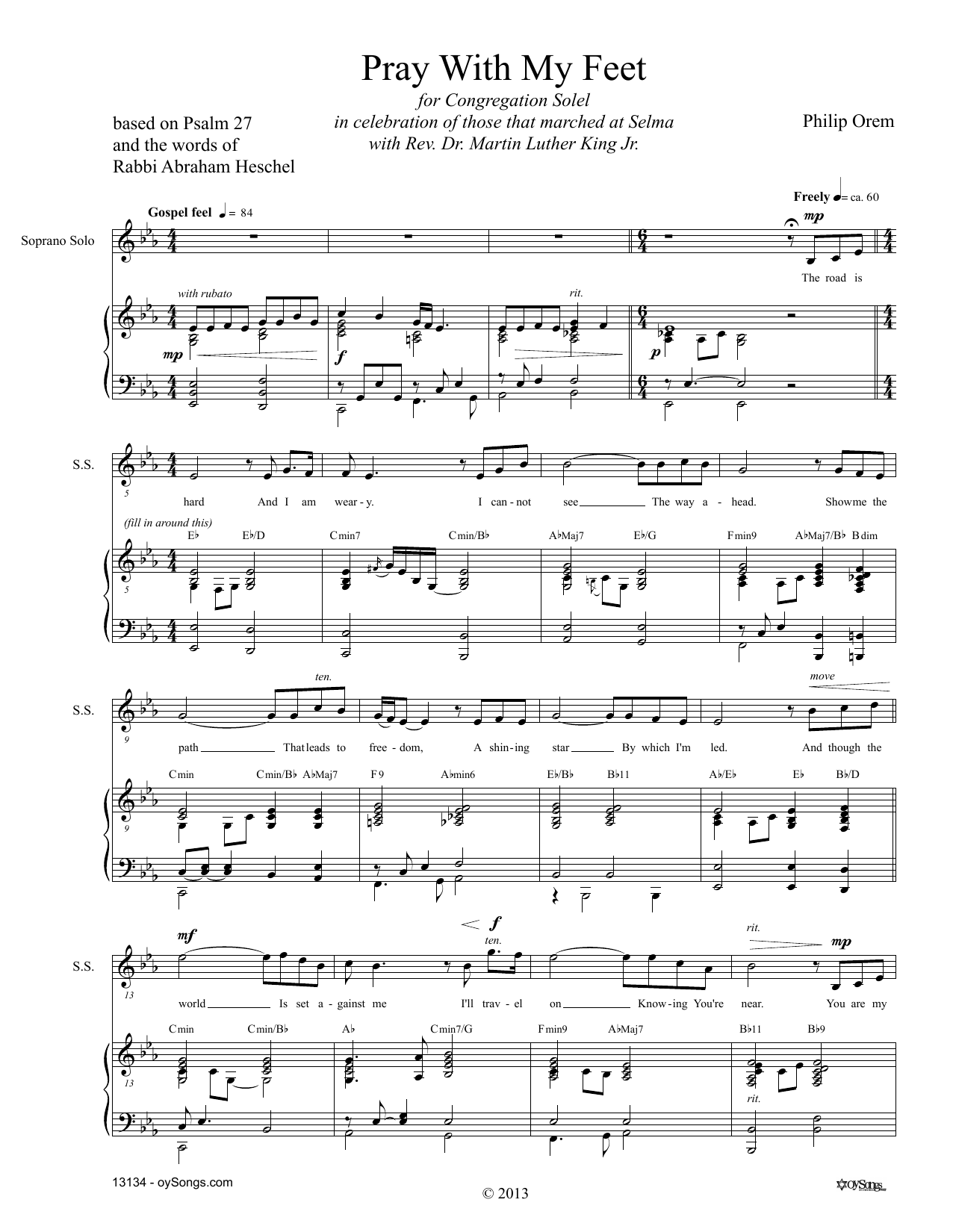 Philip Orem Pray With My Feet sheet music notes and chords arranged for SATB Choir