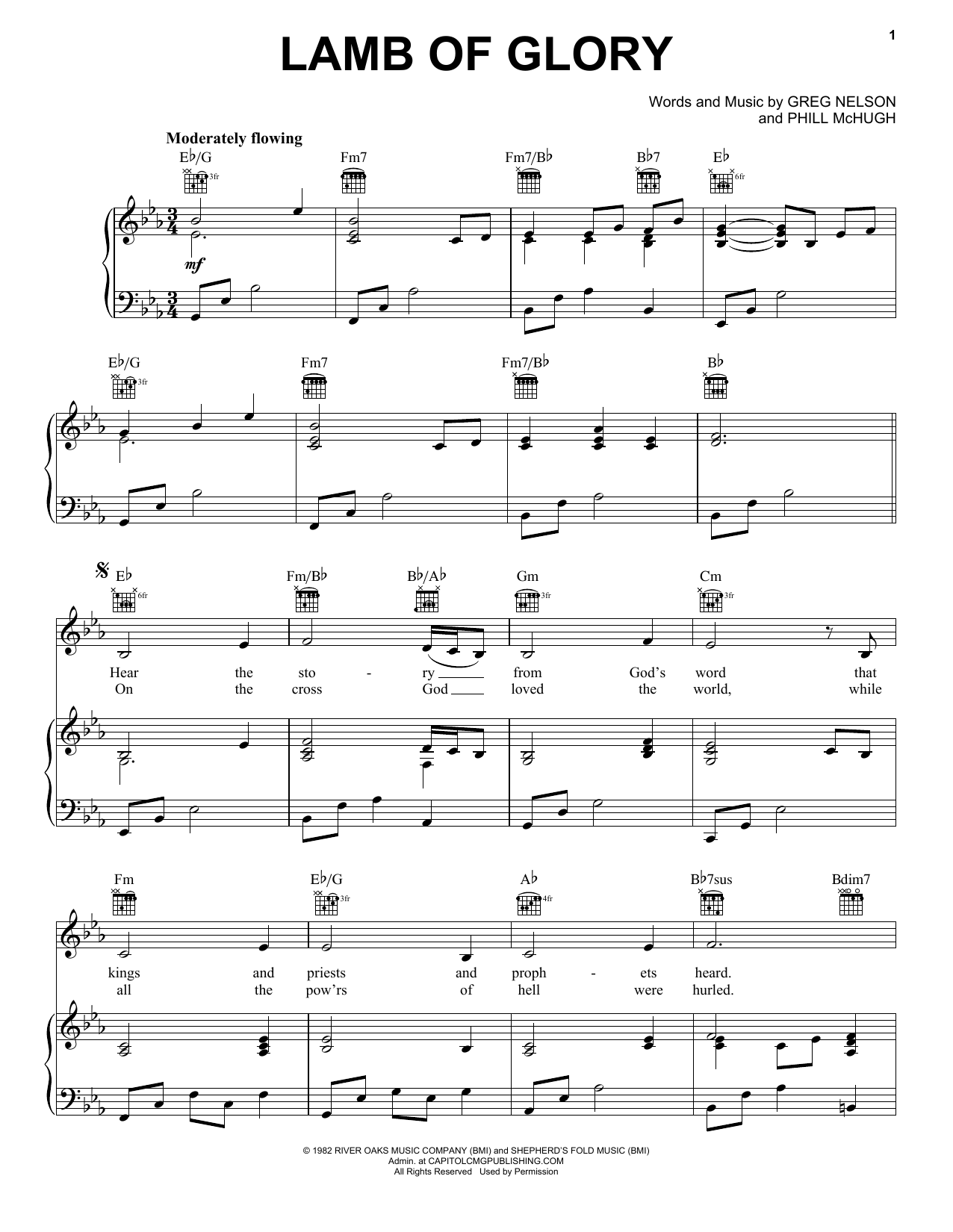 Phill McHugh Lamb Of Glory sheet music notes and chords arranged for Piano, Vocal & Guitar Chords (Right-Hand Melody)