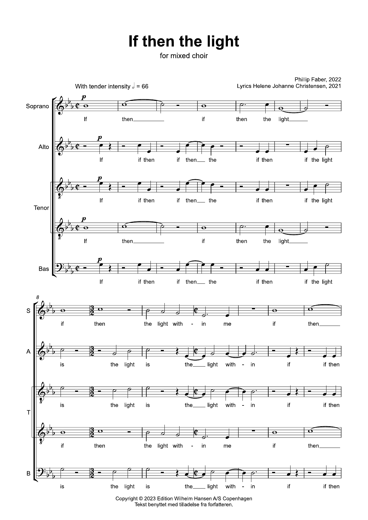 Phillip Faber If Then The Light sheet music notes and chords arranged for Choir