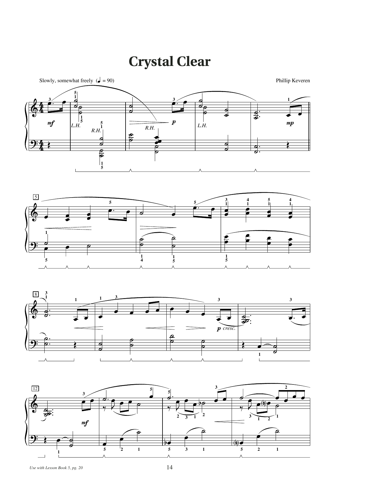 Phillip Keveren Crystal Clear sheet music notes and chords arranged for Educational Piano