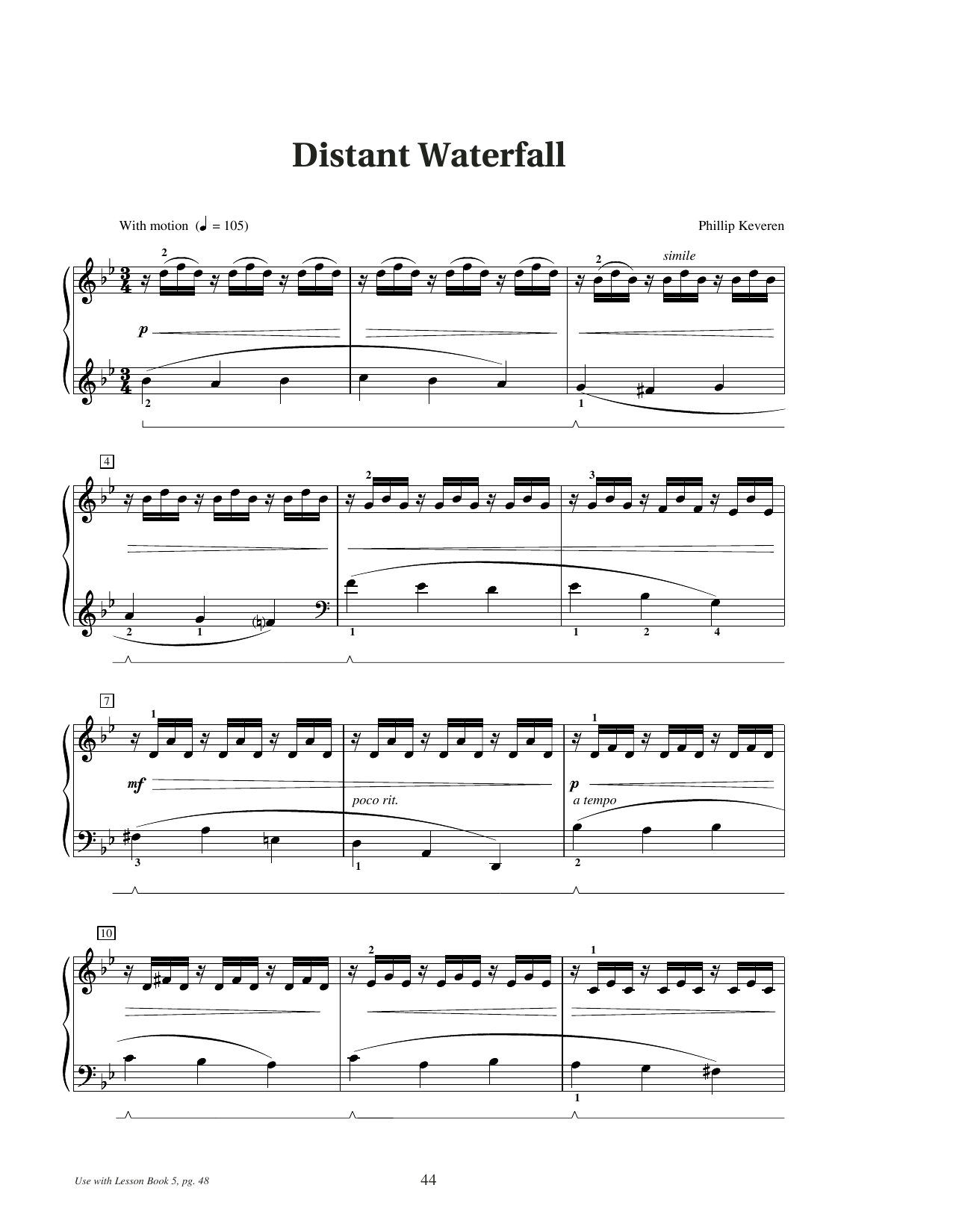 Phillip Keveren Distant Waterfall sheet music notes and chords arranged for Educational Piano