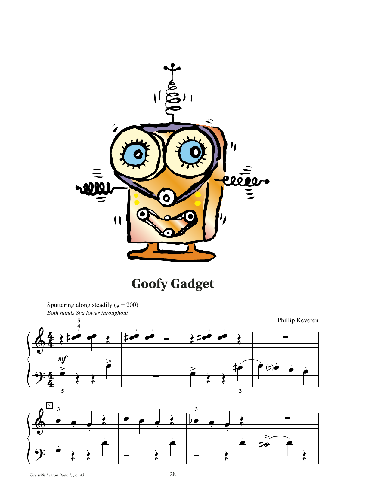 Phillip Keveren Goofy Gadget sheet music notes and chords arranged for Educational Piano