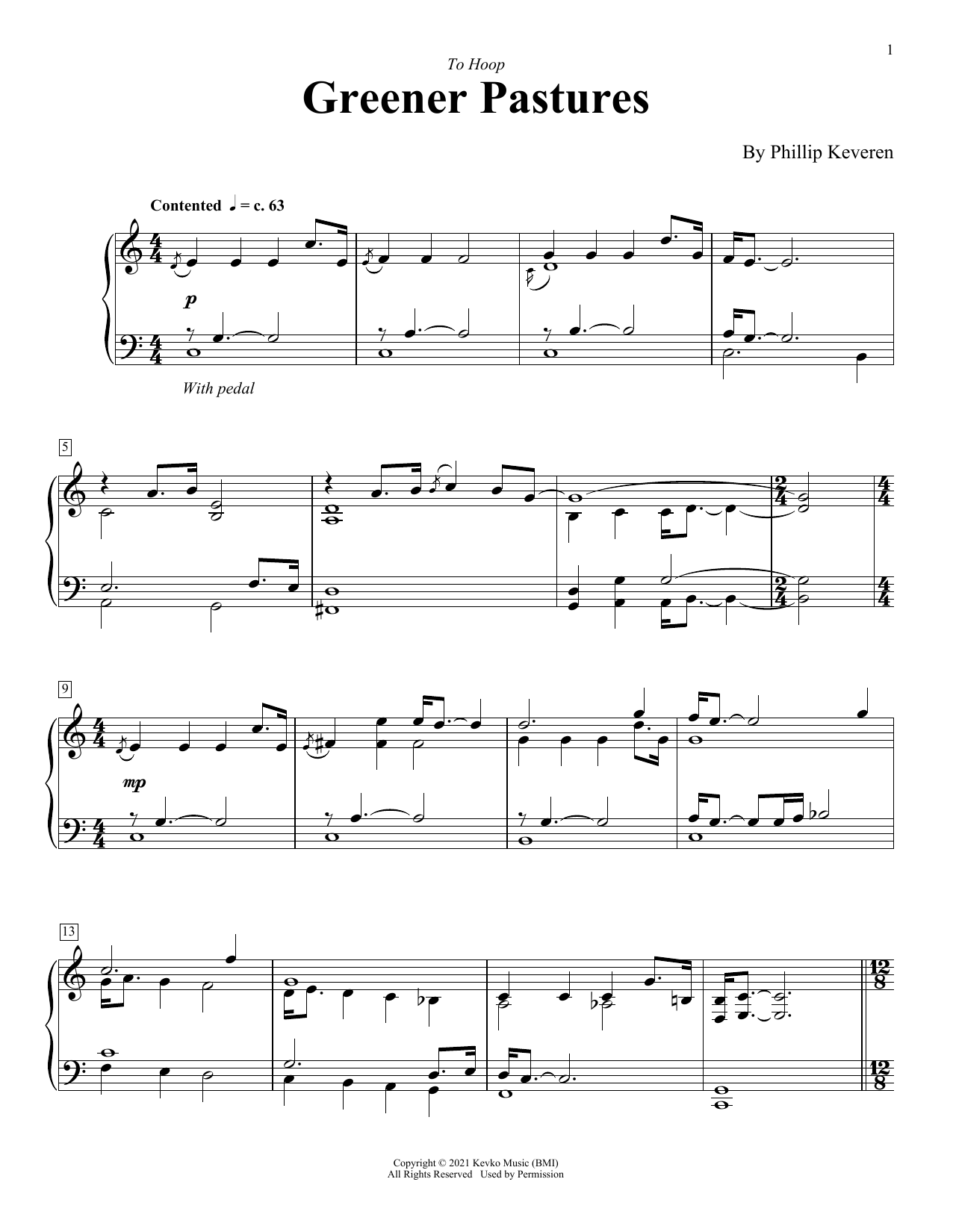 Phillip Keveren Greener Pastures sheet music notes and chords arranged for Piano Solo