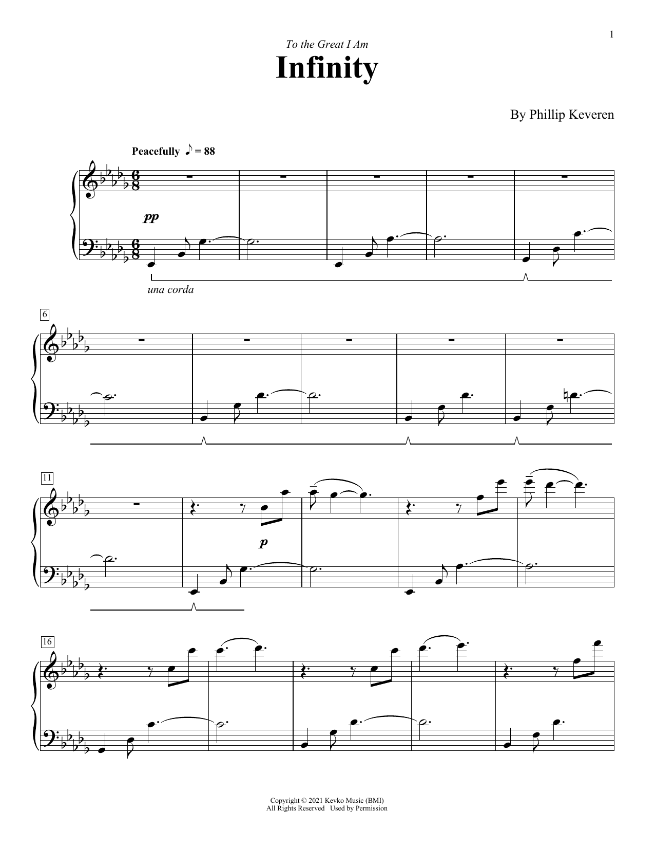 Phillip Keveren Infinity sheet music notes and chords arranged for Piano Solo