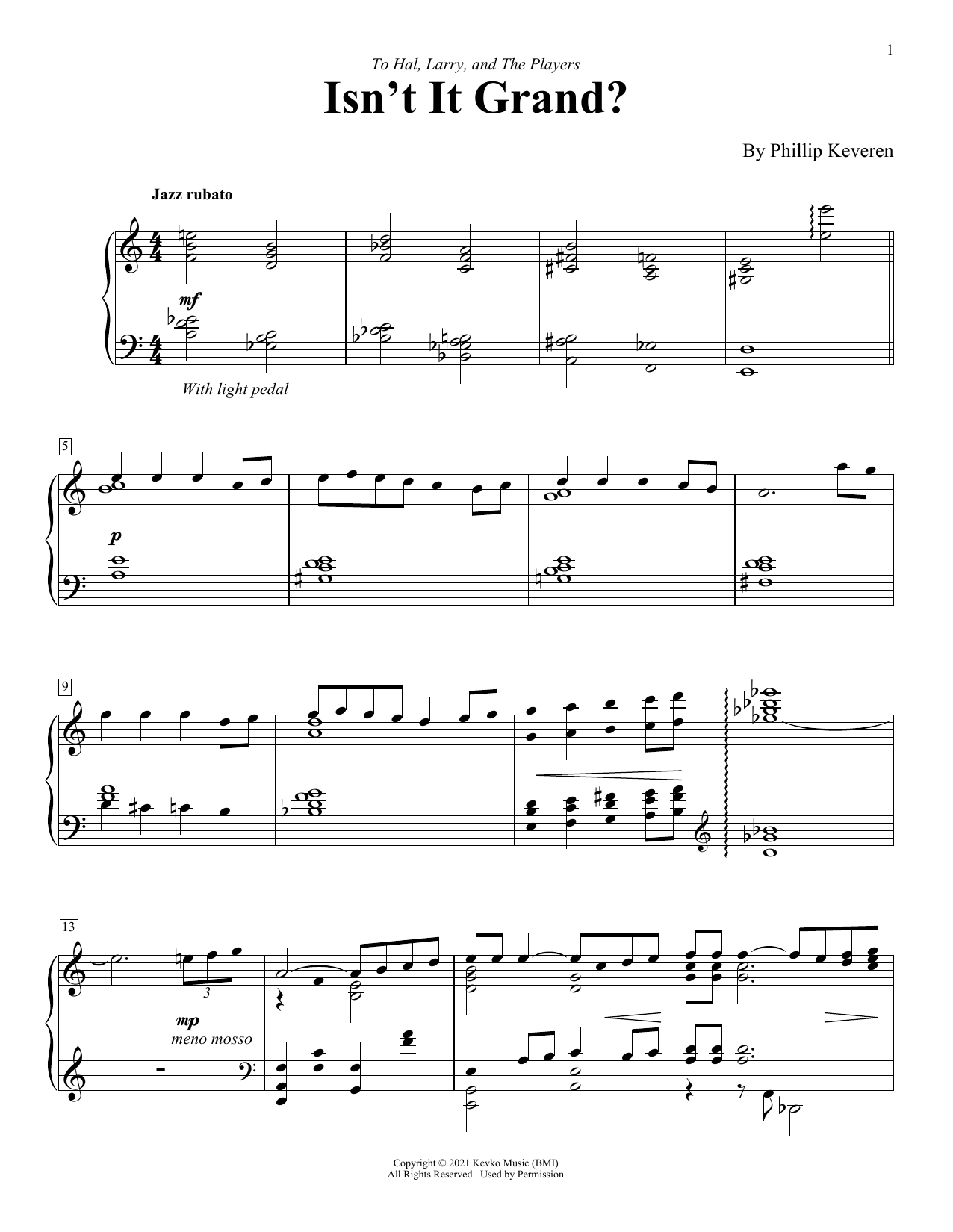 Phillip Keveren Isn't It Grand? sheet music notes and chords arranged for Piano Solo