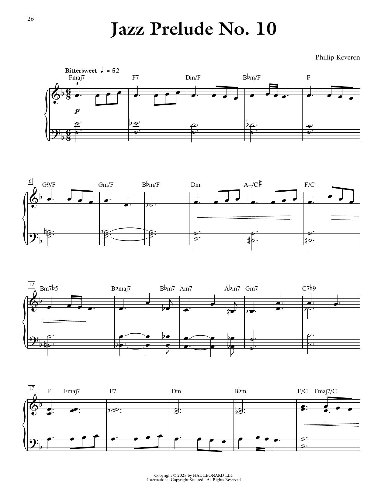 Phillip Keveren Jazz Prelude No. 10 sheet music notes and chords arranged for Piano Solo