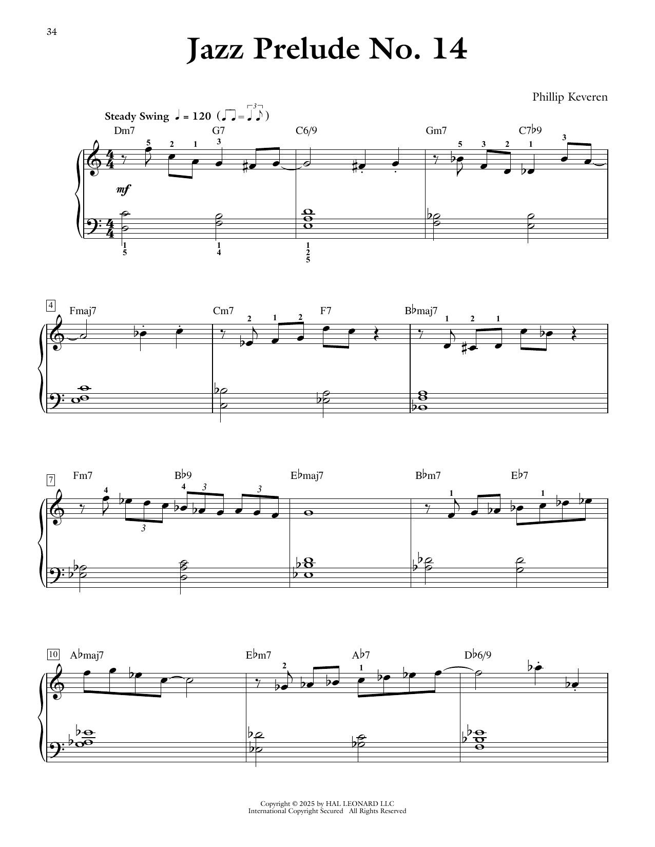 Phillip Keveren Jazz Prelude No. 14 sheet music notes and chords arranged for Piano Solo