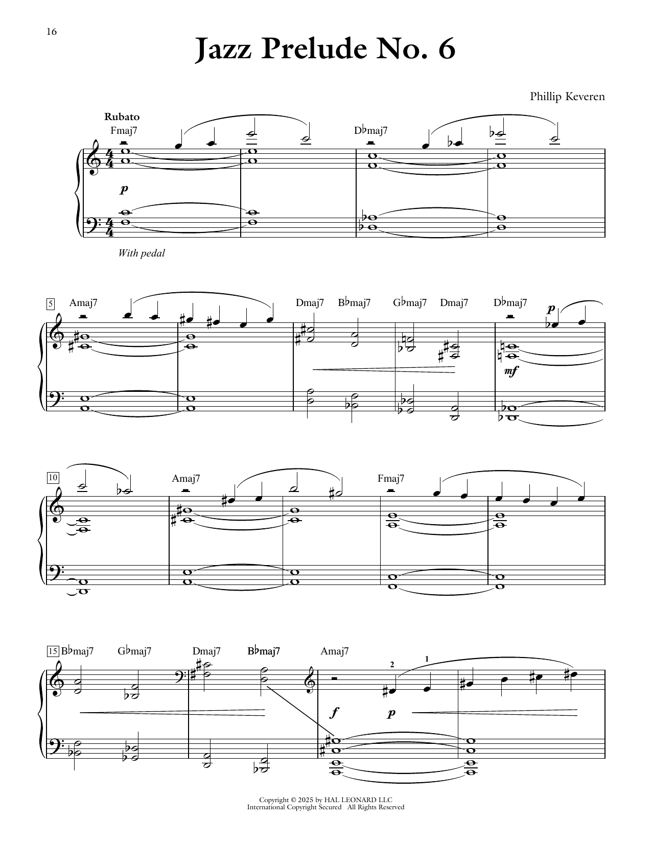Phillip Keveren Jazz Prelude No. 6 sheet music notes and chords arranged for Piano Solo
