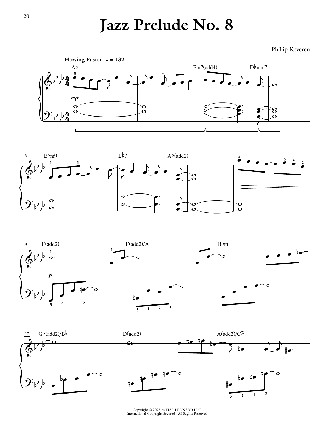 Phillip Keveren Jazz Prelude No. 8 sheet music notes and chords arranged for Piano Solo