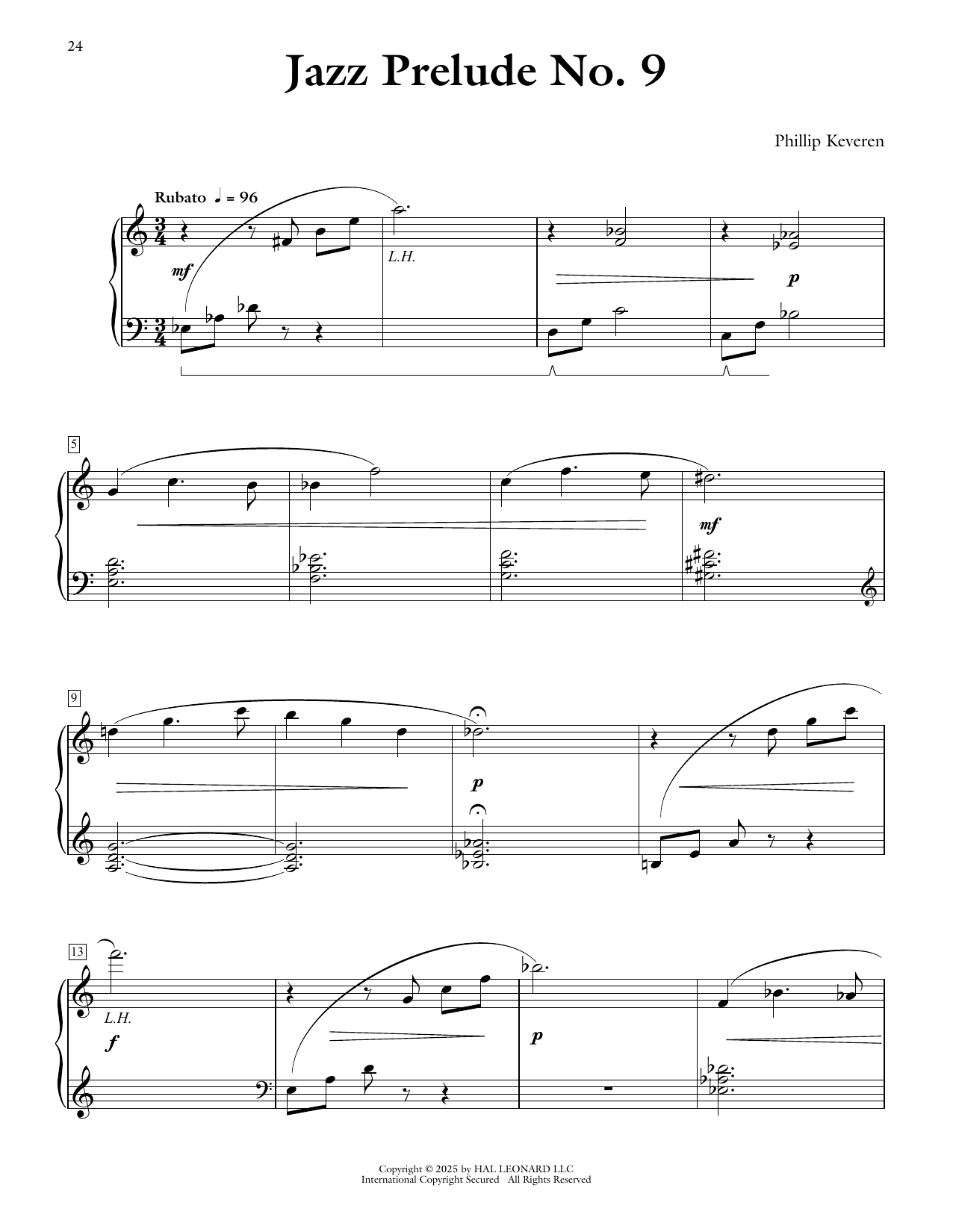 Phillip Keveren Jazz Prelude No. 9 sheet music notes and chords arranged for Piano Solo