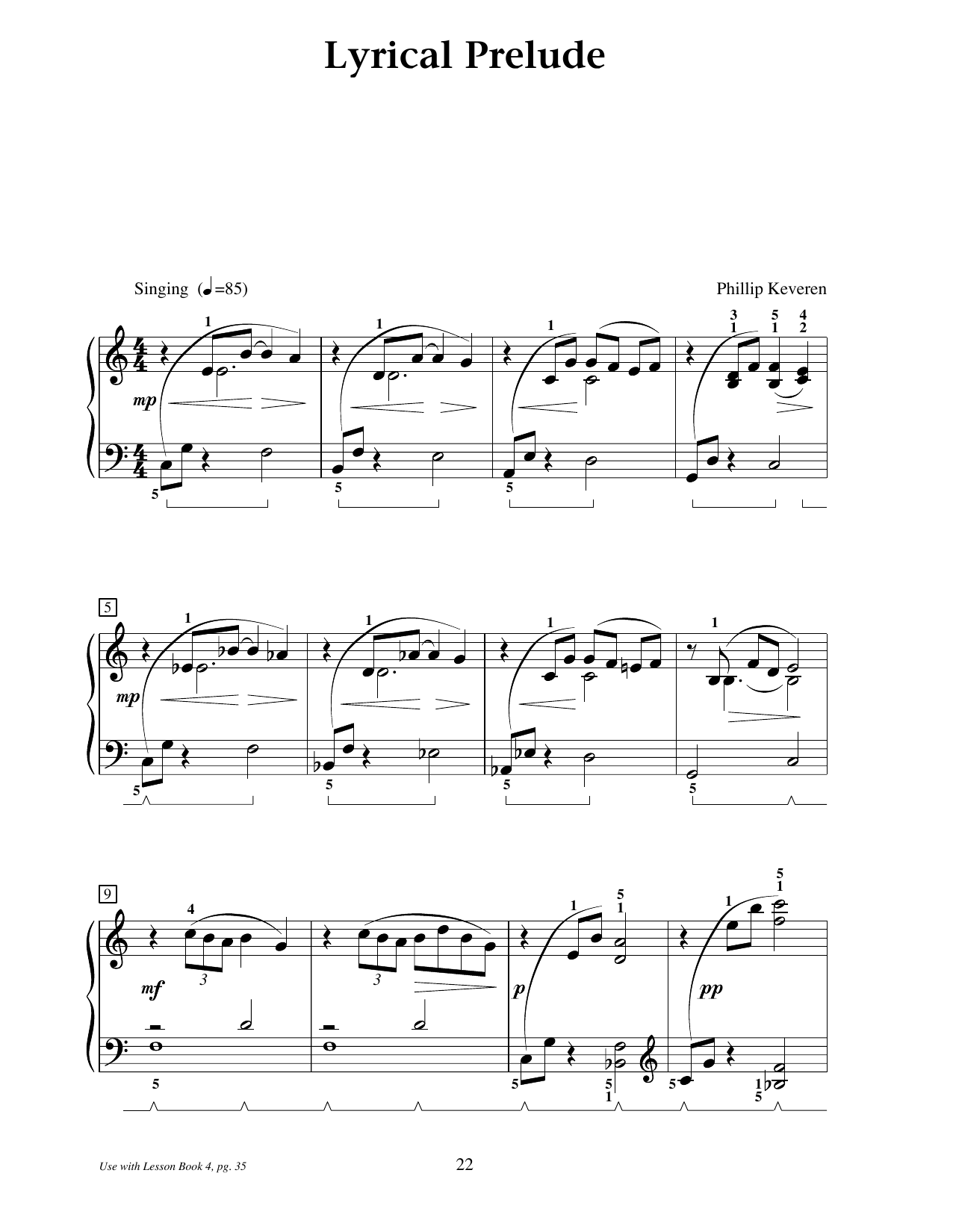 Phillip Keveren Lyrical Prelude sheet music notes and chords arranged for Educational Piano