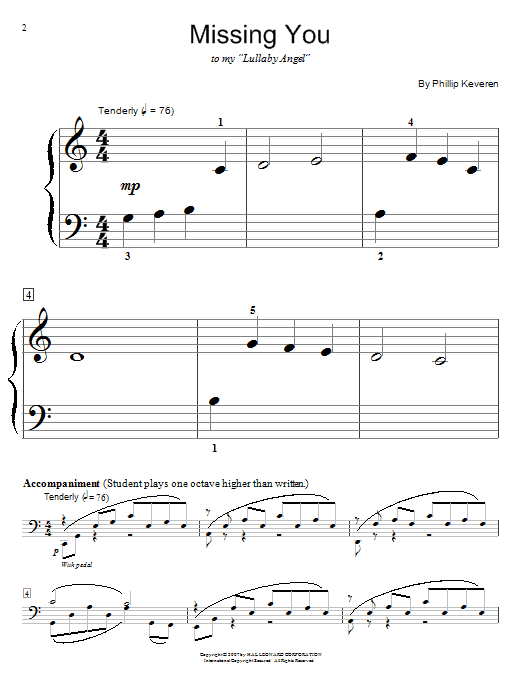 Phillip Keveren Missing You sheet music notes and chords arranged for Educational Piano