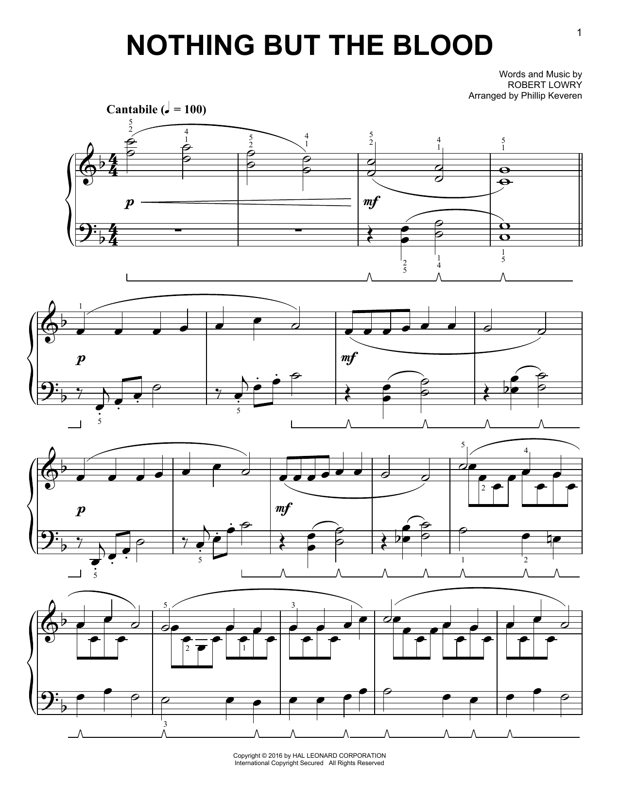 Phillip Keveren Nothing But The Blood [Classical version] (arr. Phillip Keveren) sheet music notes and chords arranged for Easy Piano
