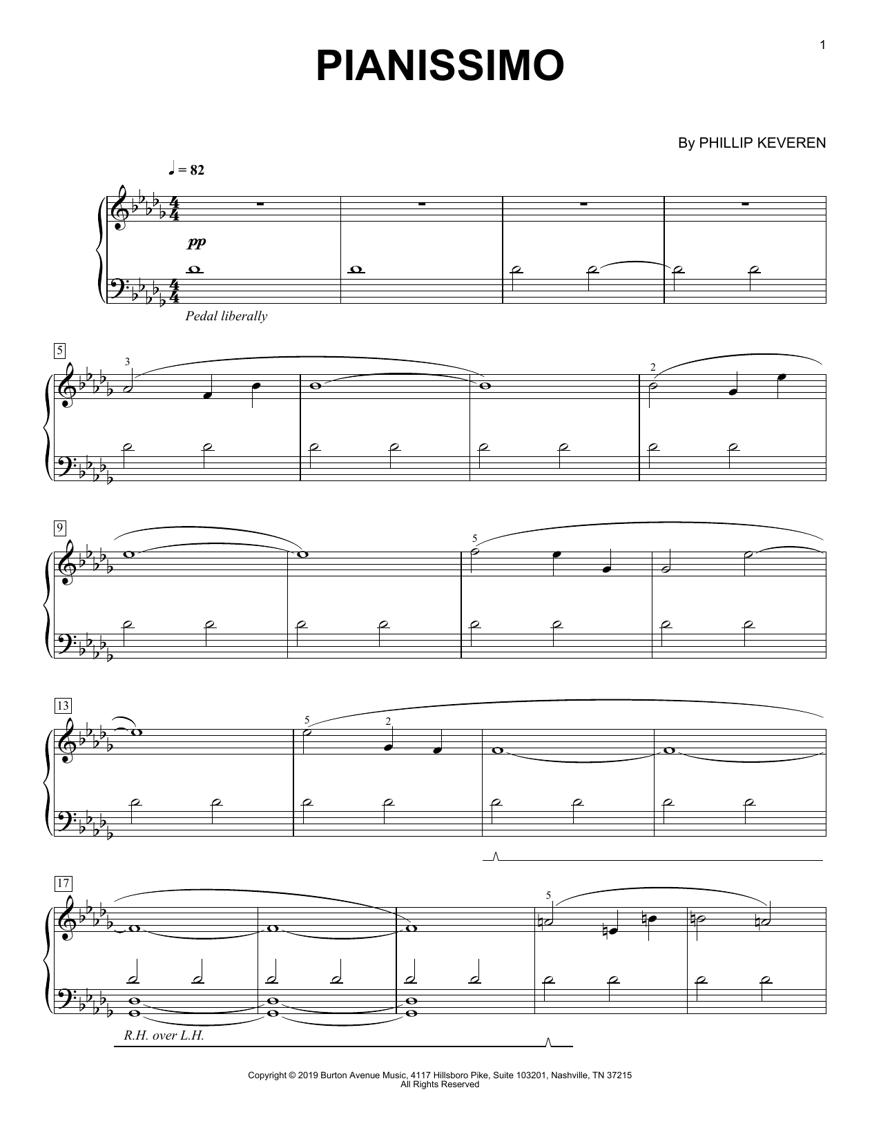 Phillip Keveren Pianissimo sheet music notes and chords arranged for Piano Solo