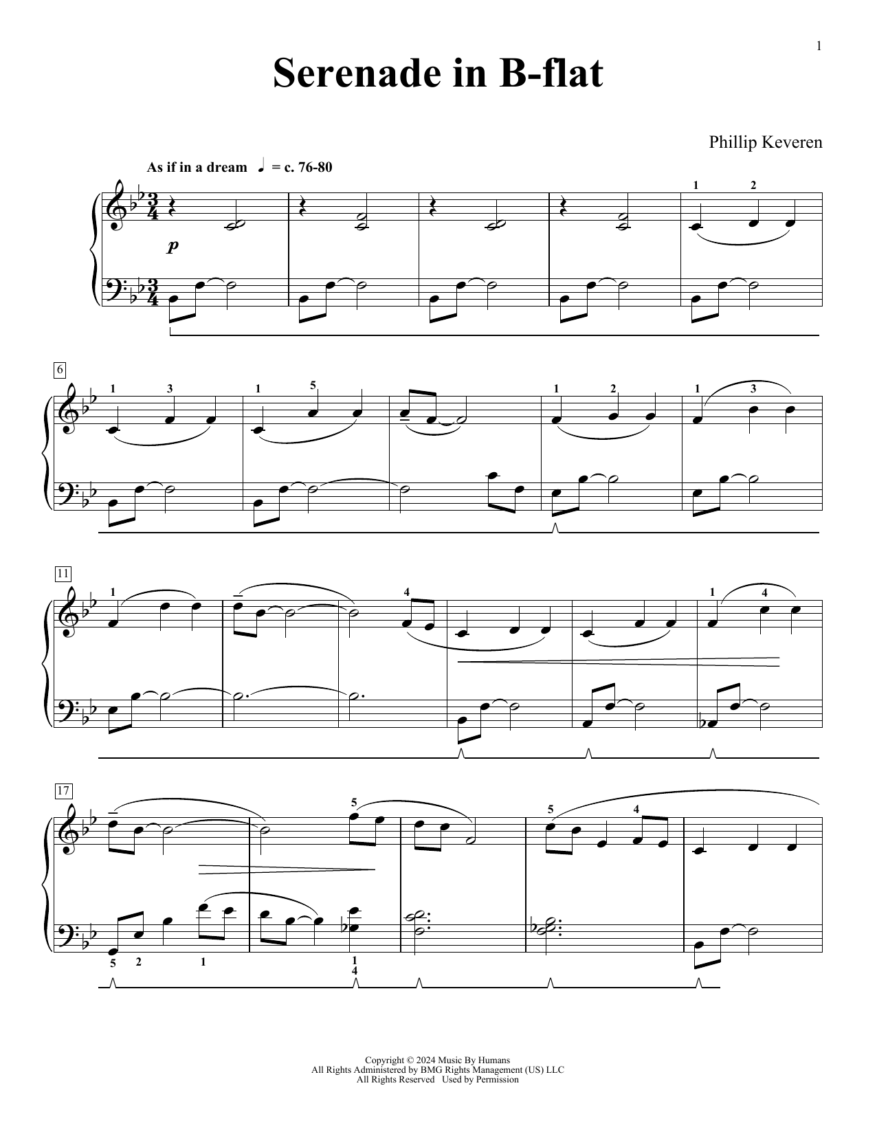 Phillip Keveren Serenade In B-flat (Our Newborn Blessing) sheet music notes and chords arranged for Piano Solo