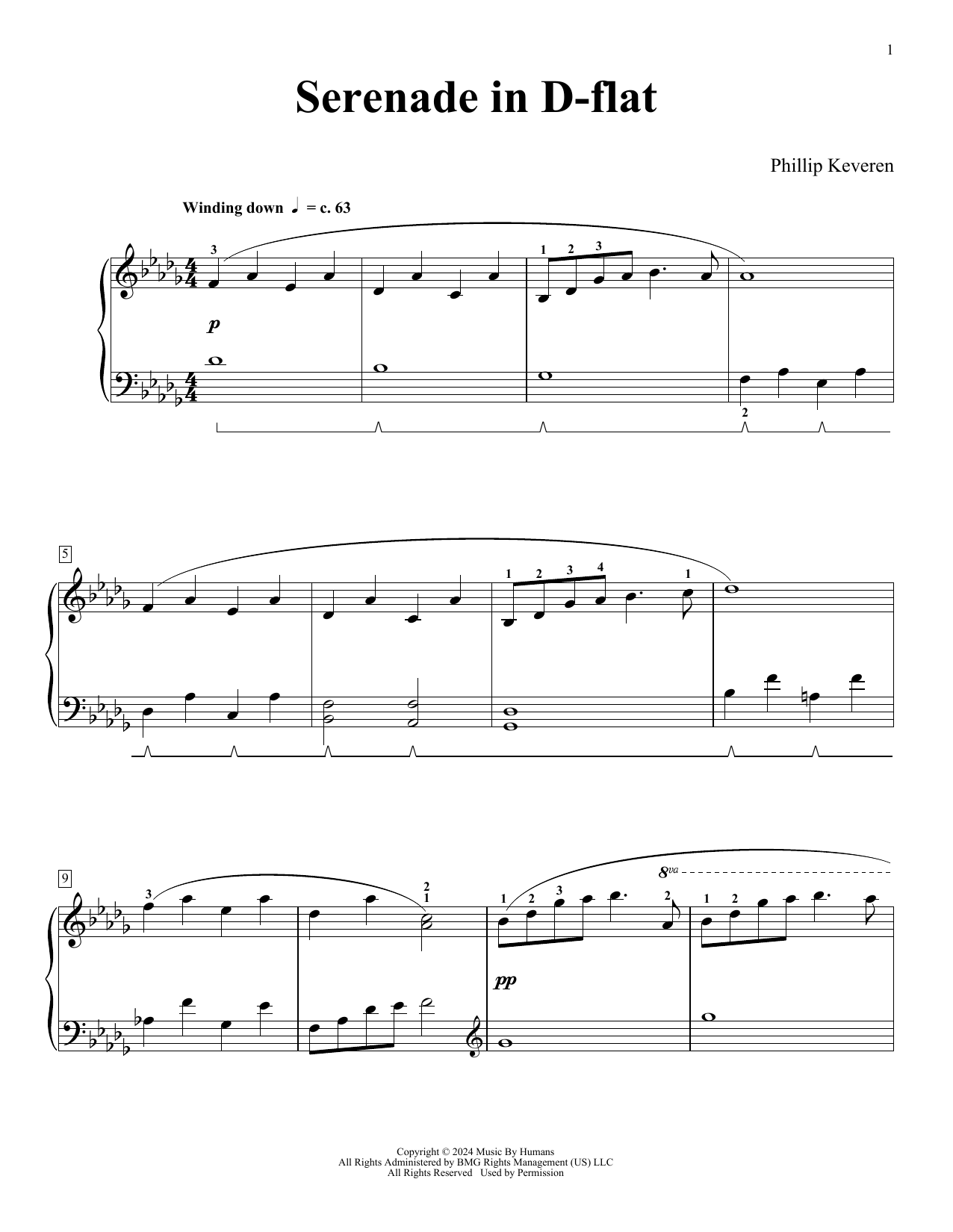 Phillip Keveren Serenade In D-flat (Never Too Far From You) sheet music notes and chords arranged for Piano Solo