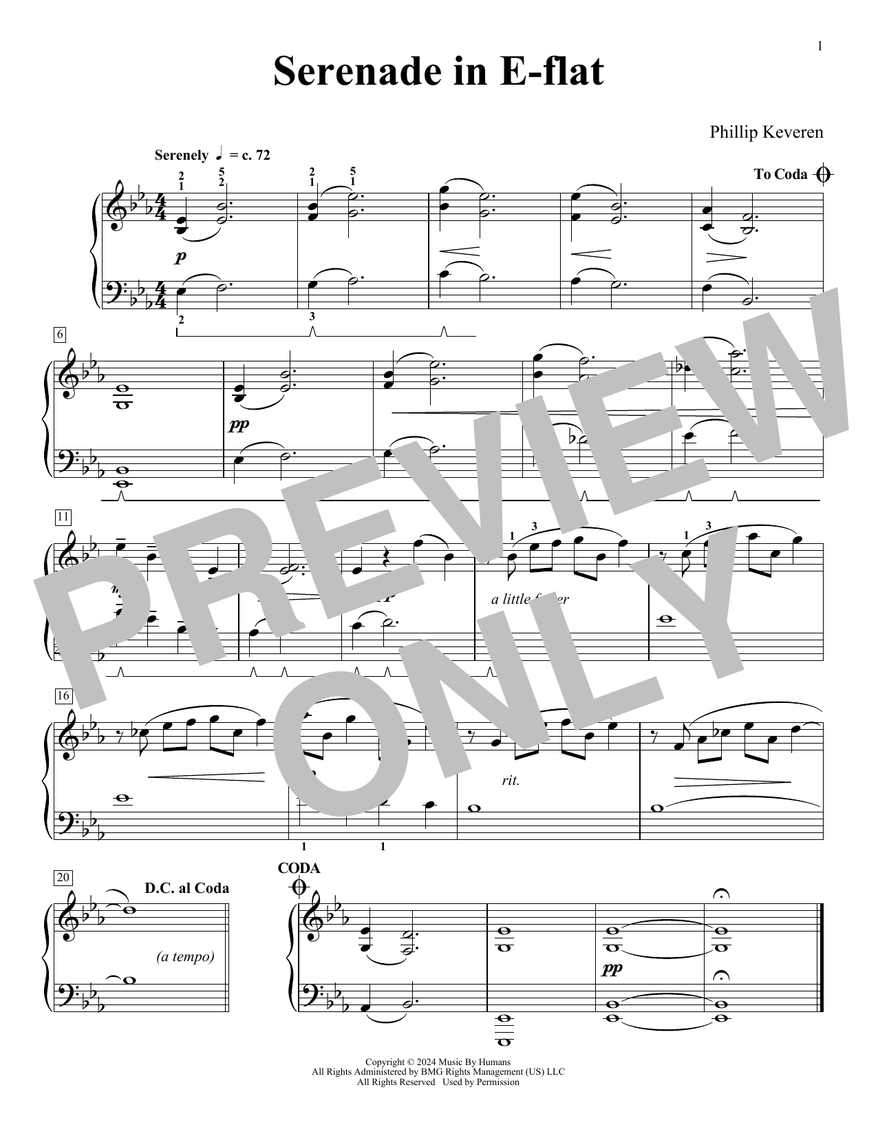 Phillip Keveren Serenade In E-flat (Close Your Sleepy Eyes) sheet music notes and chords arranged for Piano Solo