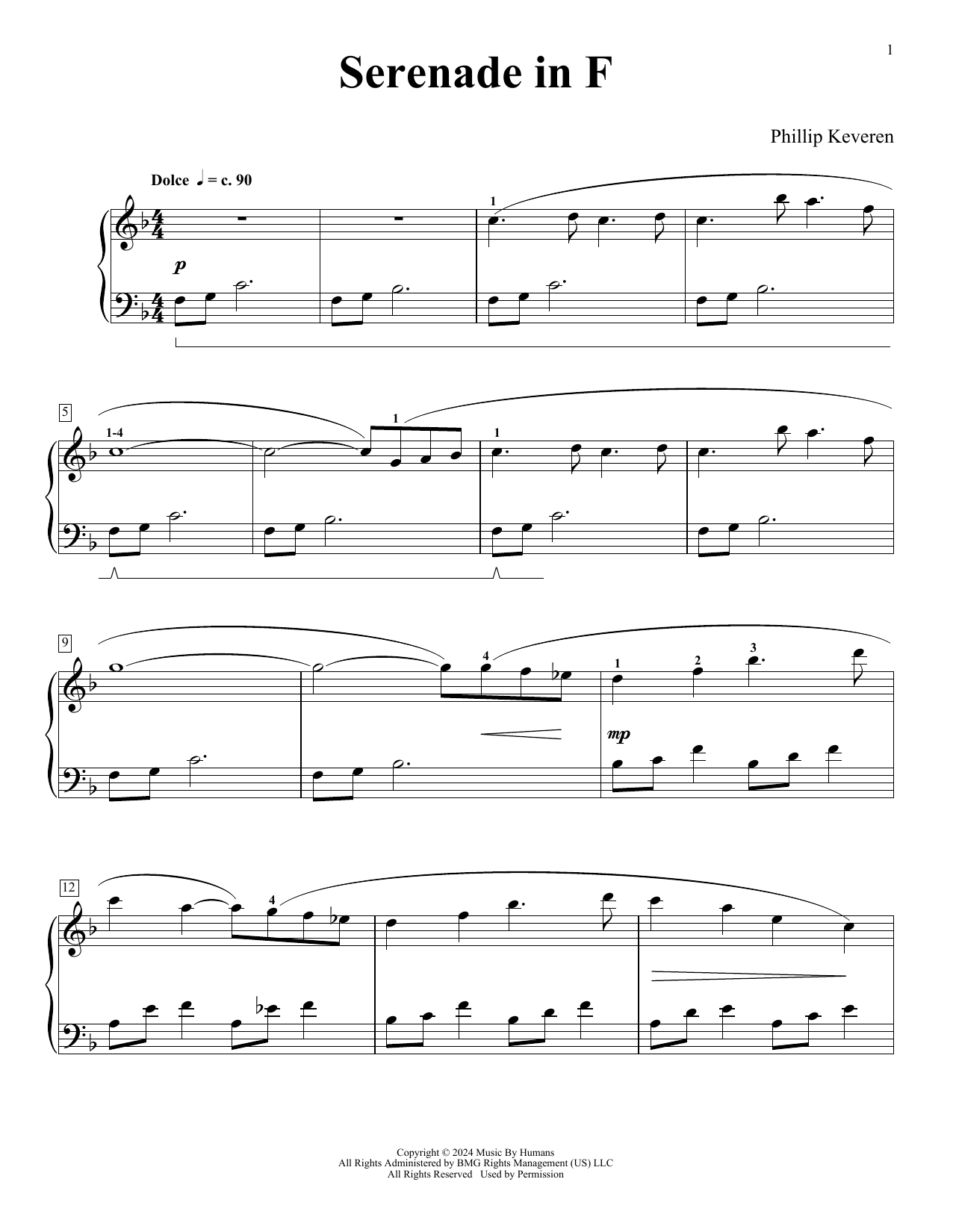 Phillip Keveren Serenade In F (Snug As A Bug) sheet music notes and chords arranged for Piano Solo