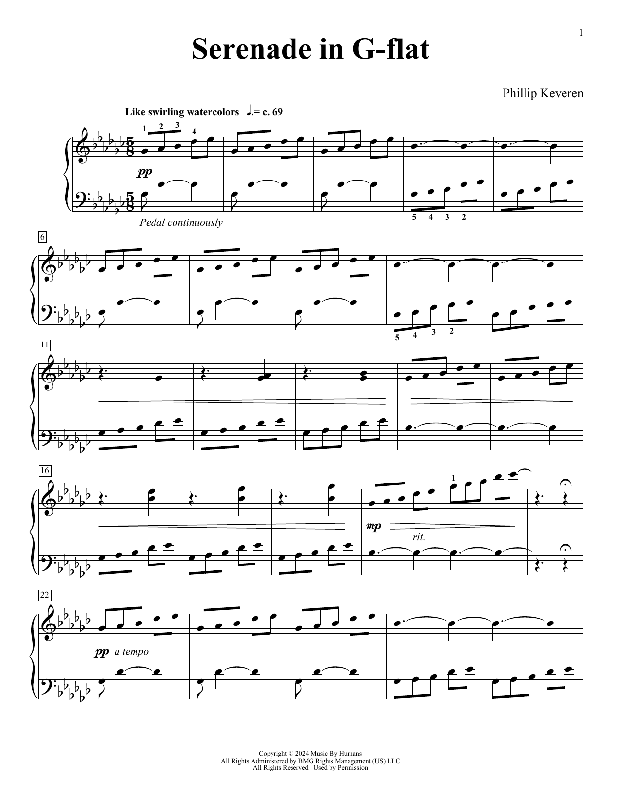 Phillip Keveren Serenade In G-flat (For You Forever) sheet music notes and chords arranged for Piano Solo