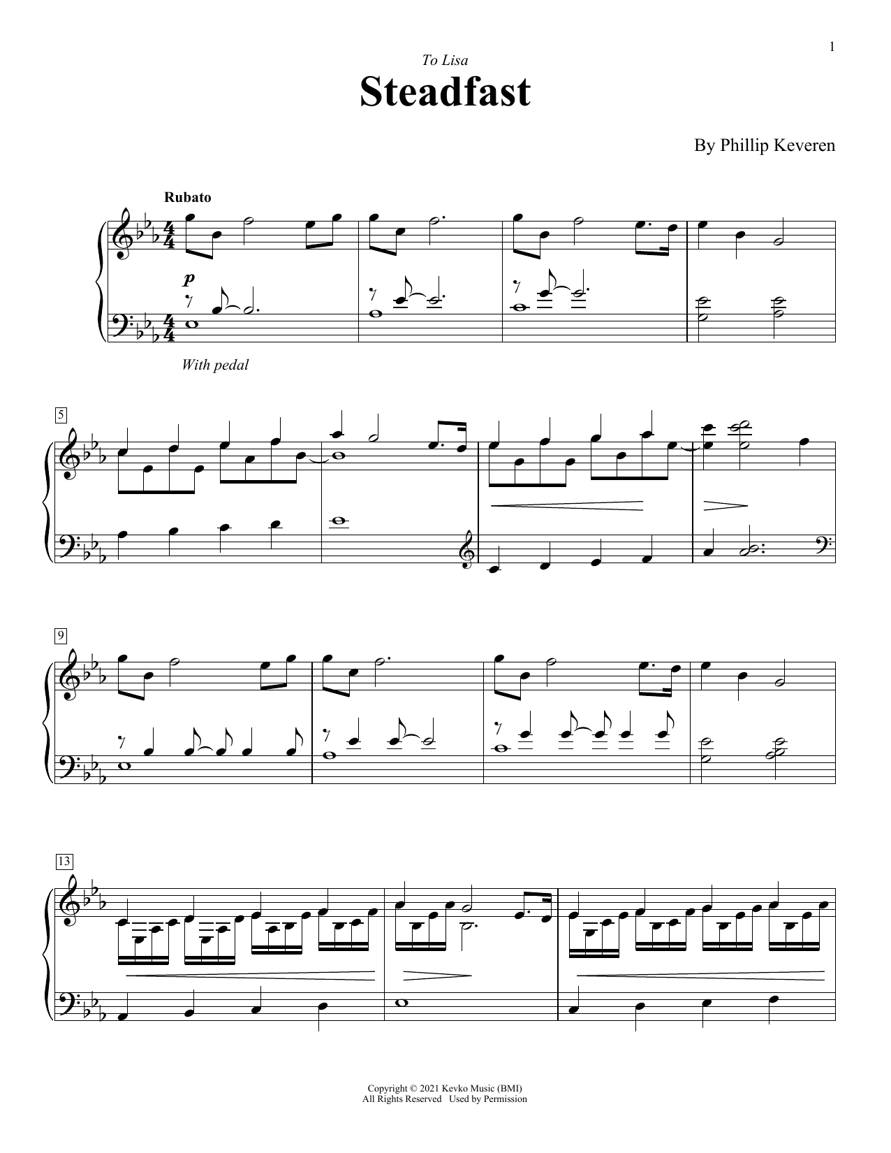 Phillip Keveren Steadfast sheet music notes and chords arranged for Piano Solo