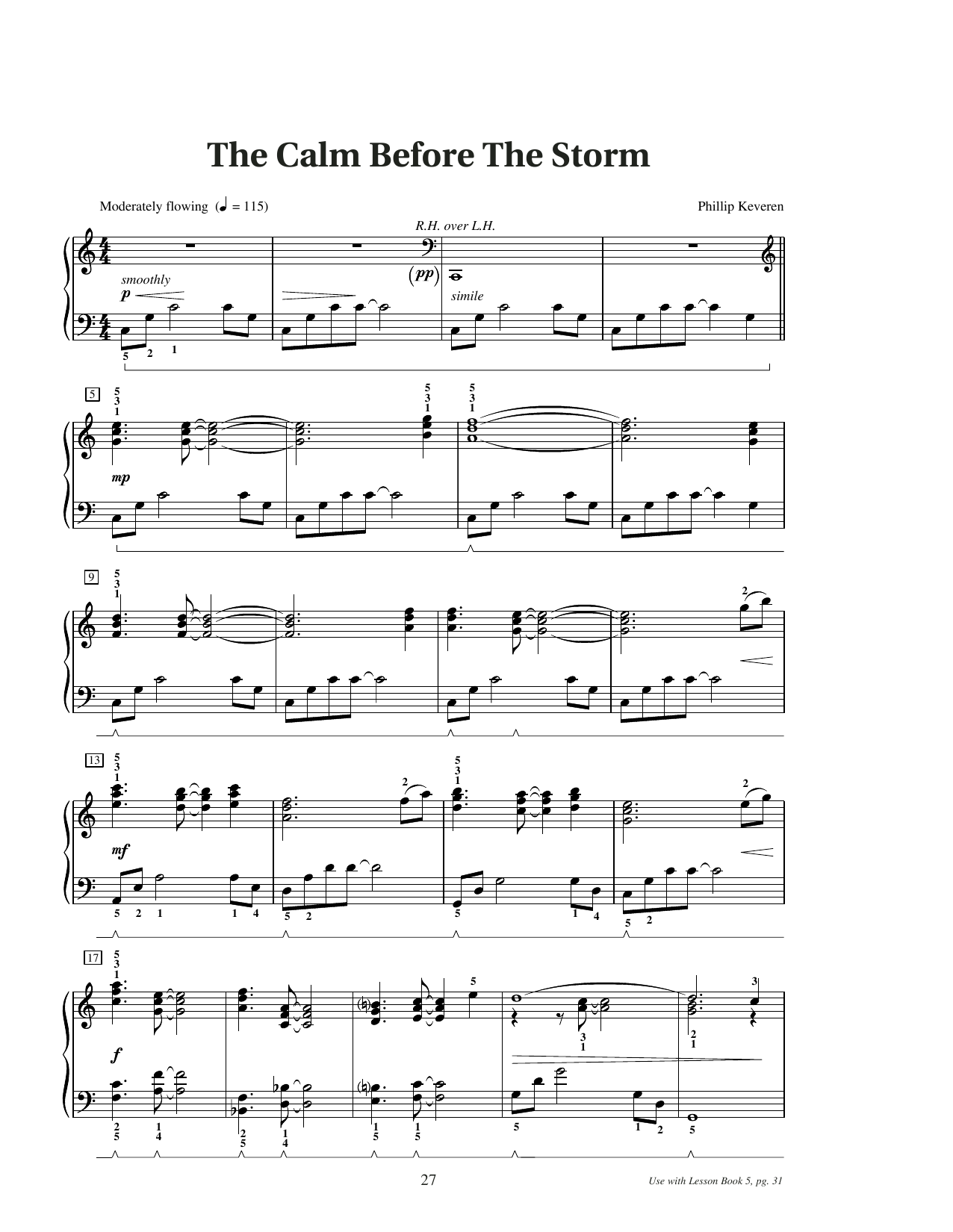 Phillip Keveren The Calm Before The Storm sheet music notes and chords arranged for Educational Piano