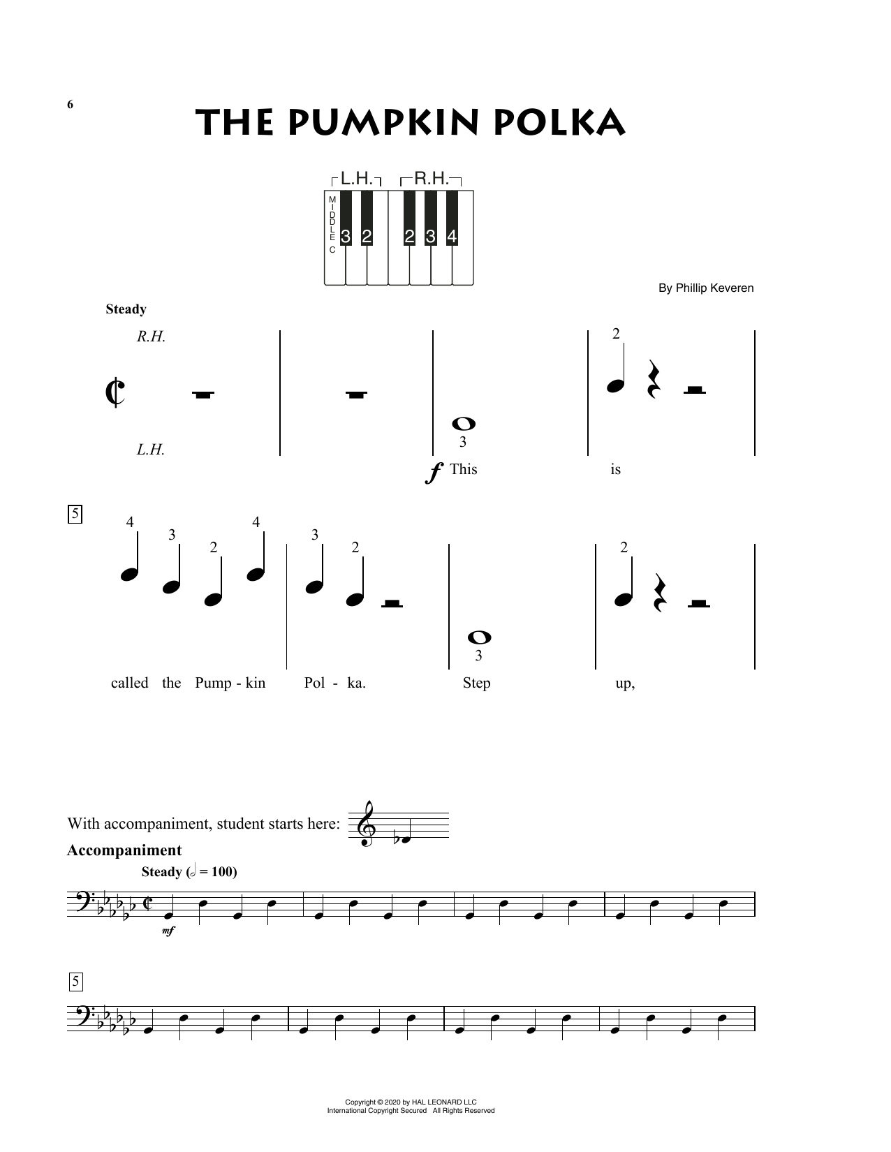 Phillip Keveren The Pumpkin Polka sheet music notes and chords arranged for Big Note Piano