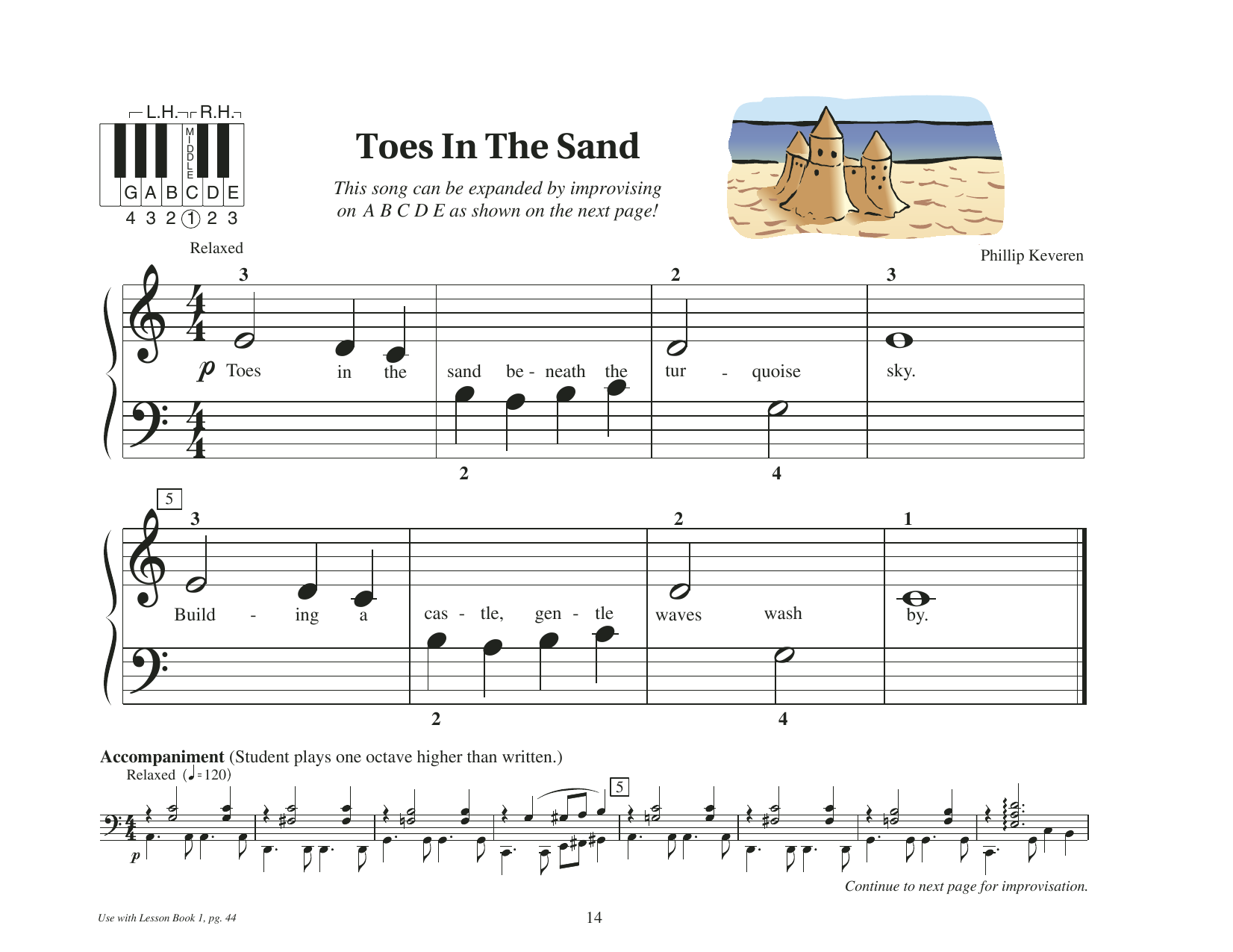 Phillip Keveren Toes In The Sand sheet music notes and chords arranged for Educational Piano