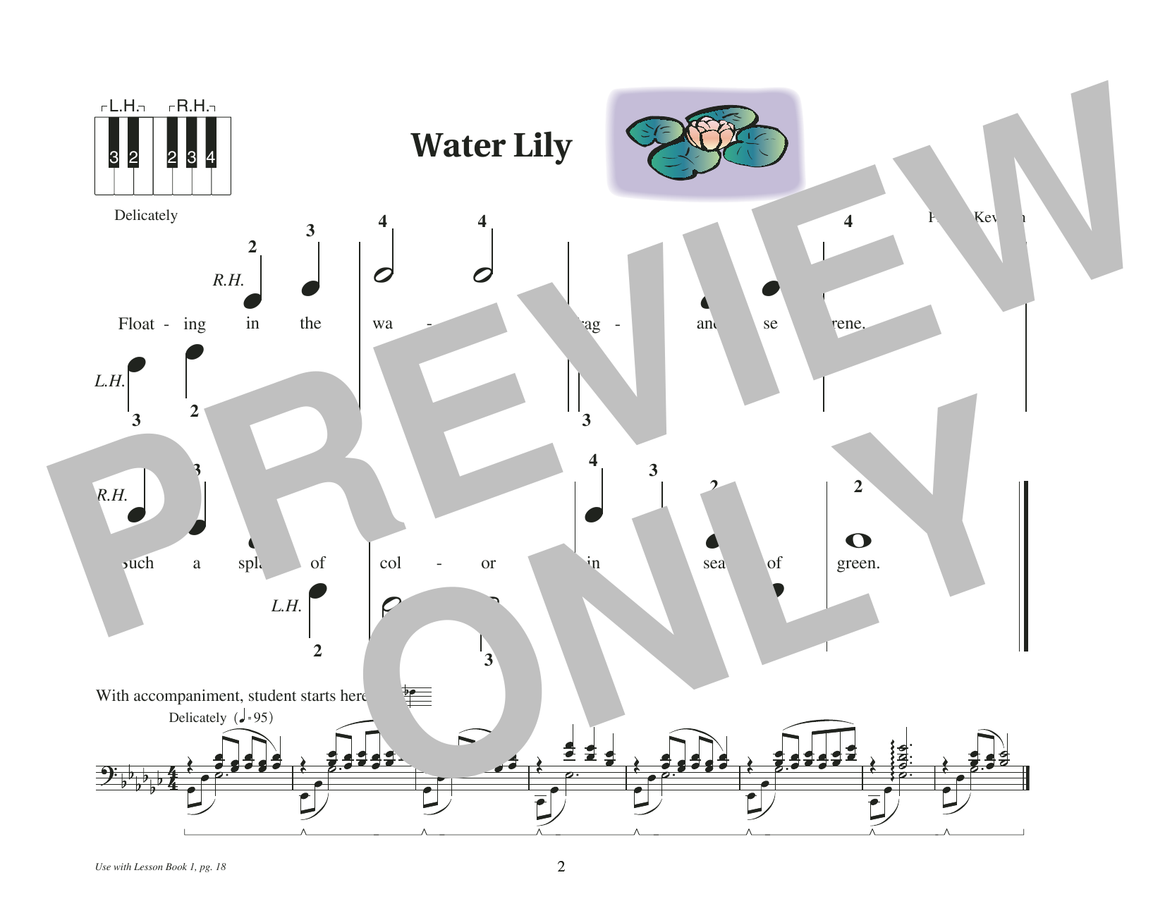 Phillip Keveren Water Lily sheet music notes and chords arranged for Educational Piano