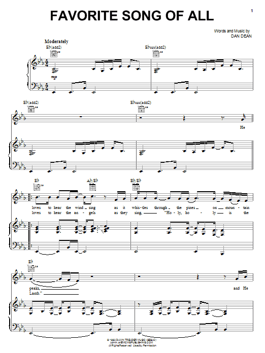 Phillips, Craig & Dean Favorite Song Of All sheet music notes and chords arranged for Easy Guitar