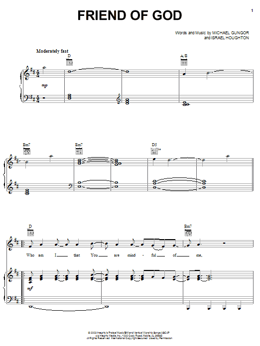 Phillips, Craig & Dean Friend Of God sheet music notes and chords arranged for Piano, Vocal & Guitar Chords (Right-Hand Melody)