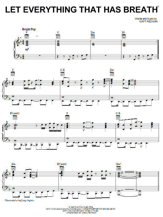 Phillips, Craig & Dean Let Everything That Has Breath sheet music notes and chords arranged for Piano, Vocal & Guitar Chords (Right-Hand Melody)