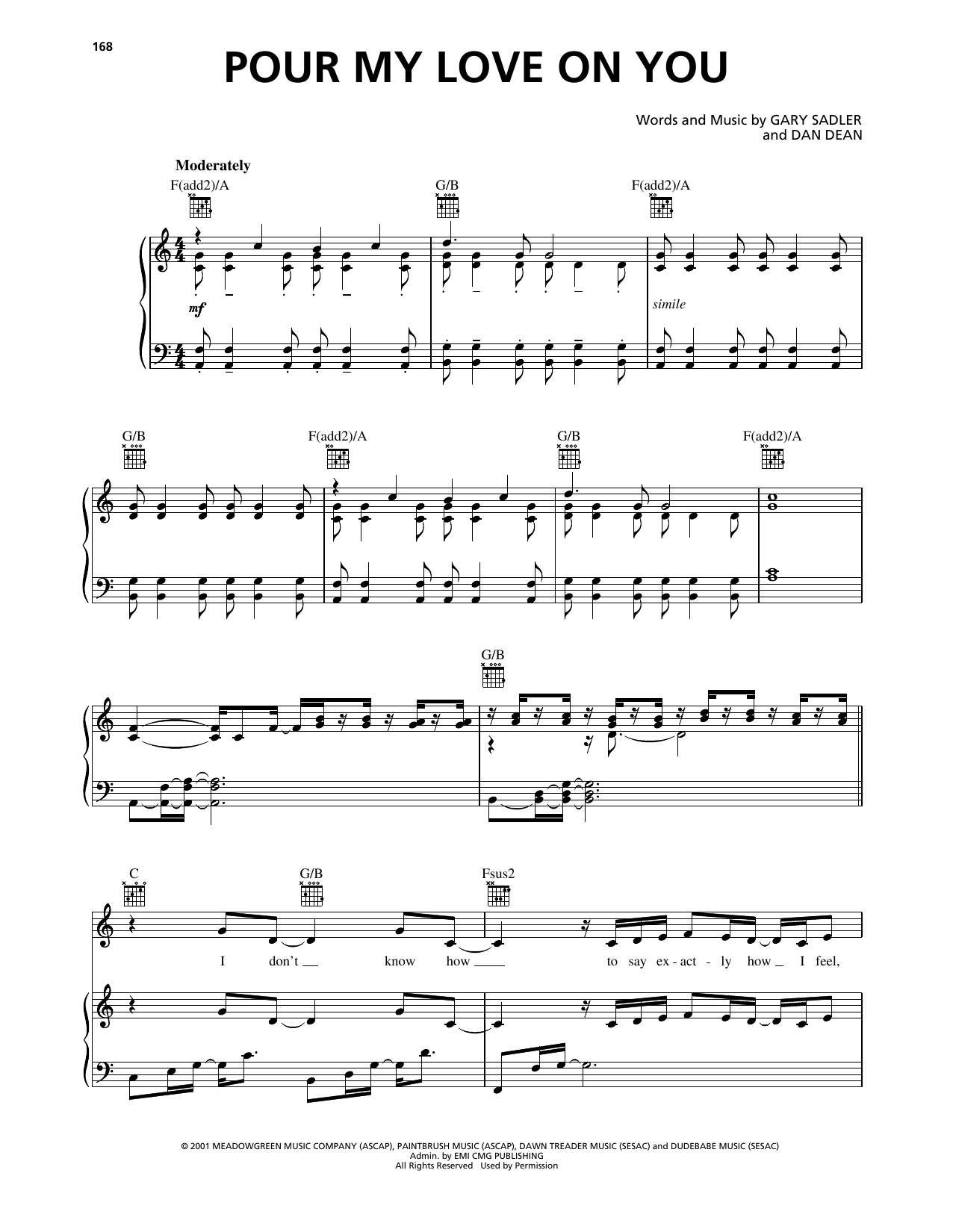 Phillips, Craig & Dean Pour My Love On You sheet music notes and chords arranged for Piano, Vocal & Guitar Chords (Right-Hand Melody)