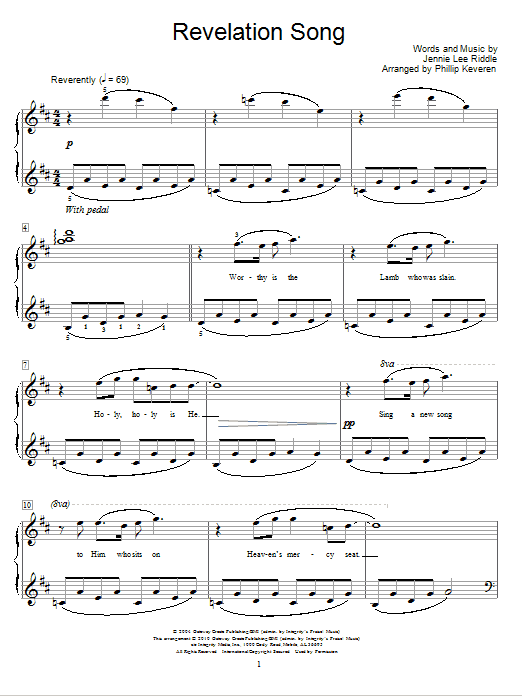 Phillips, Craig & Dean Revelation Song (arr. Phillip Keveren) sheet music notes and chords arranged for Educational Piano