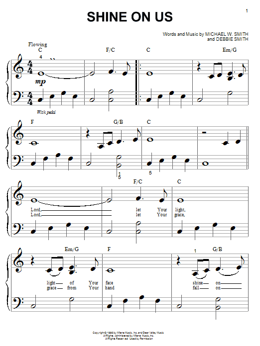 Phillips, Craig & Dean Shine On Us sheet music notes and chords arranged for Piano, Vocal & Guitar Chords (Right-Hand Melody)