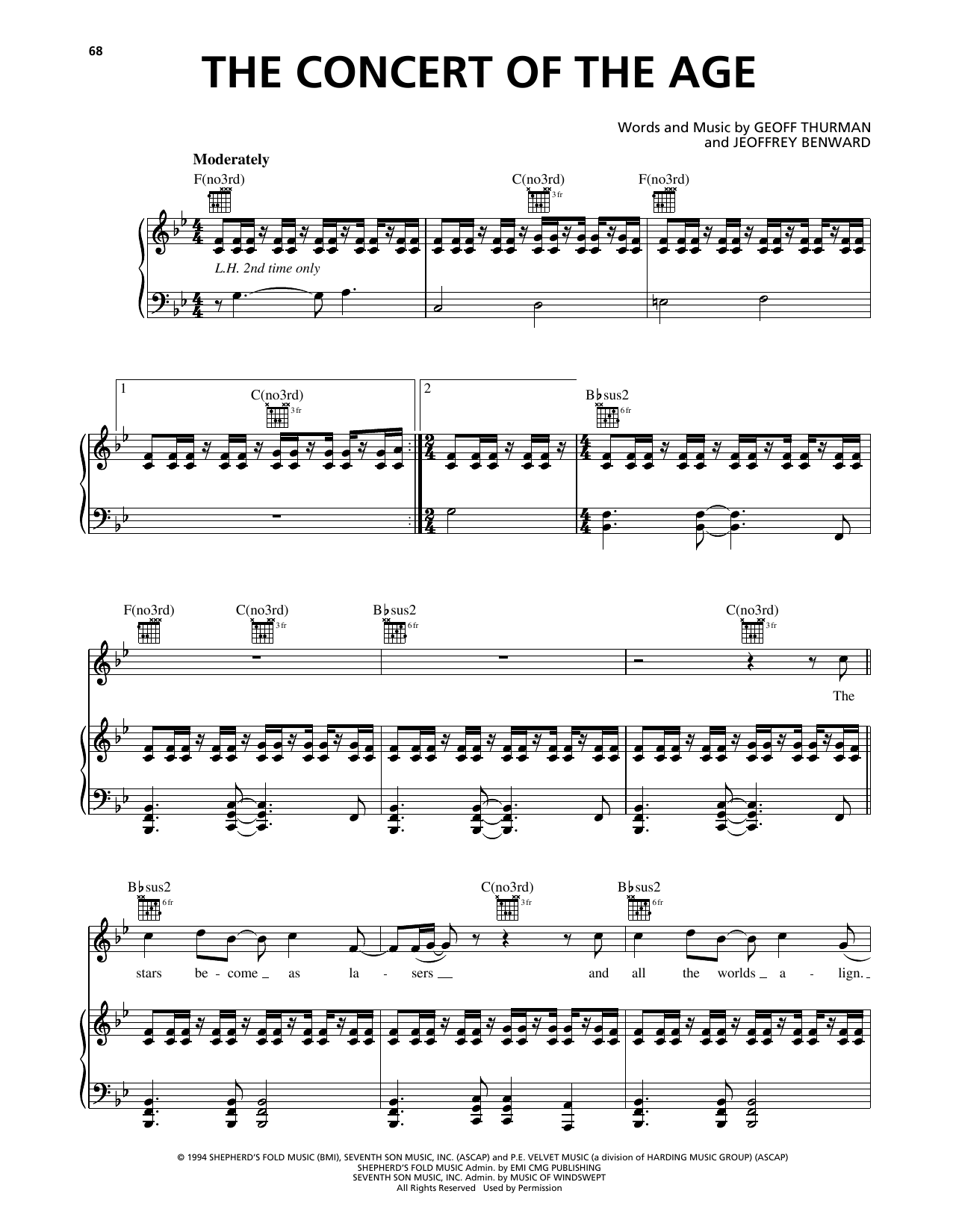 Phillips, Craig & Dean The Concert Of The Age sheet music notes and chords arranged for Piano, Vocal & Guitar Chords (Right-Hand Melody)