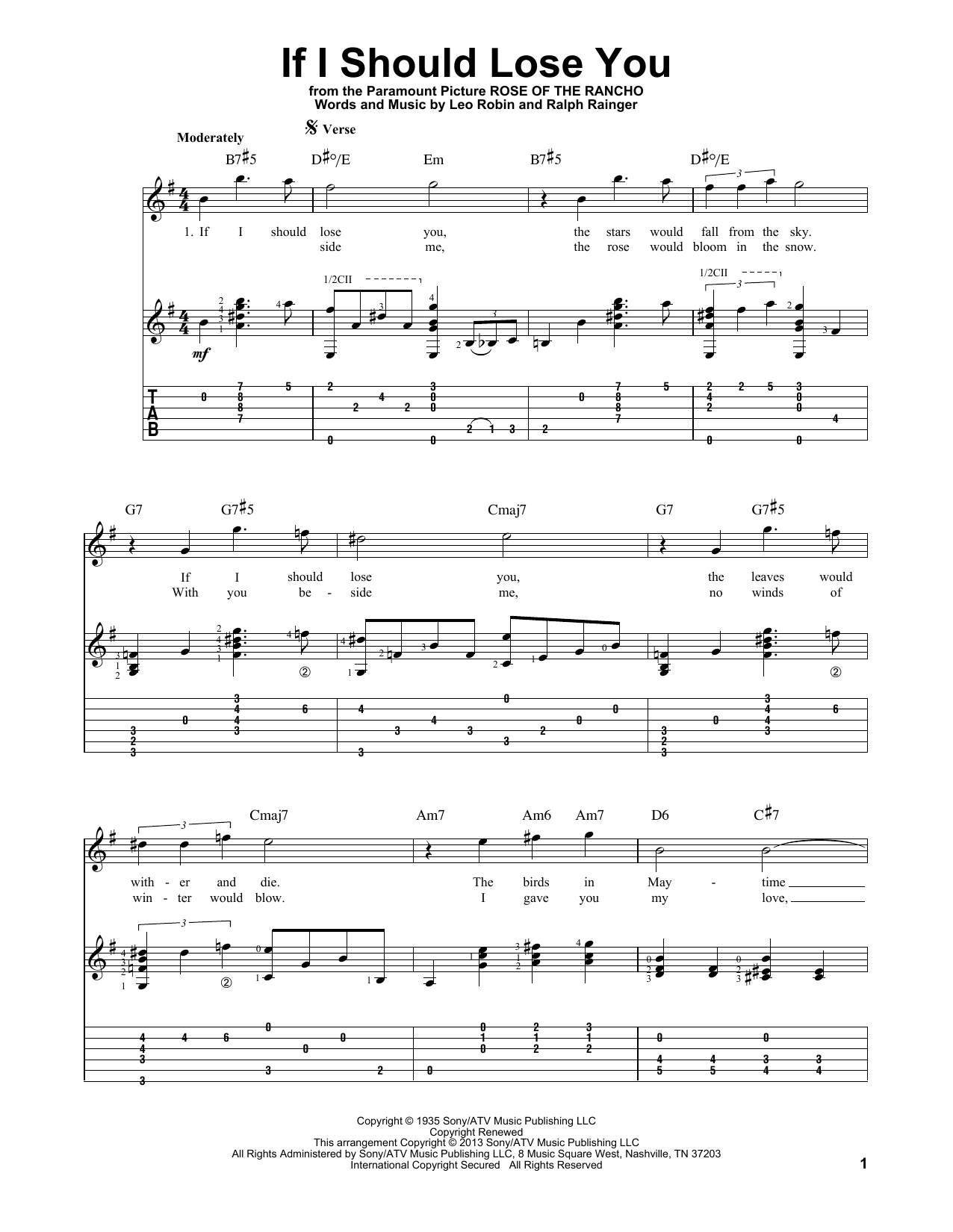Phineas Newborn If I Should Lose You sheet music notes and chords arranged for Easy Guitar