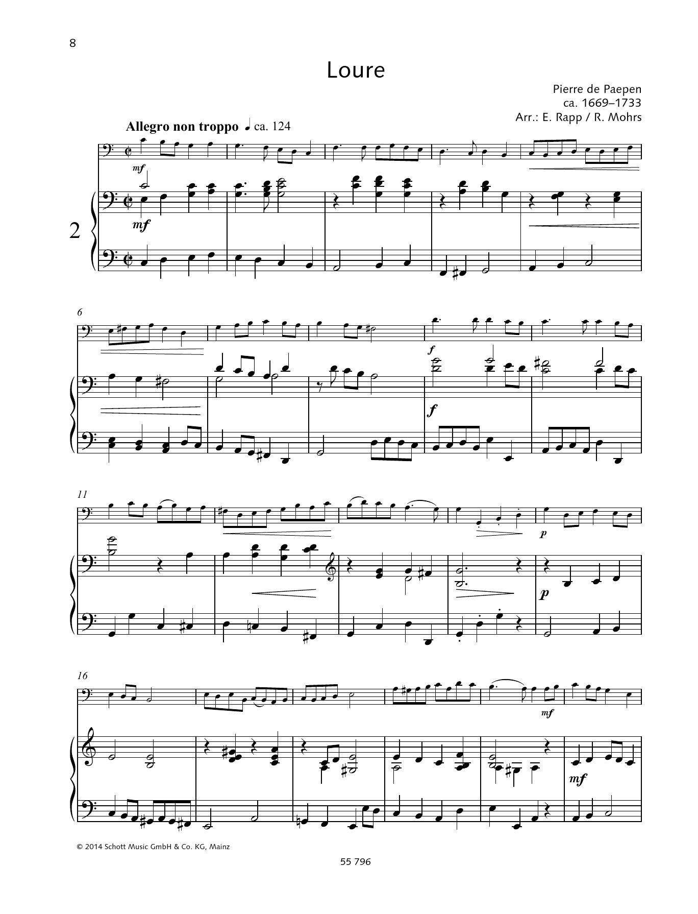 Pierre de Paepen Loure sheet music notes and chords arranged for String Solo