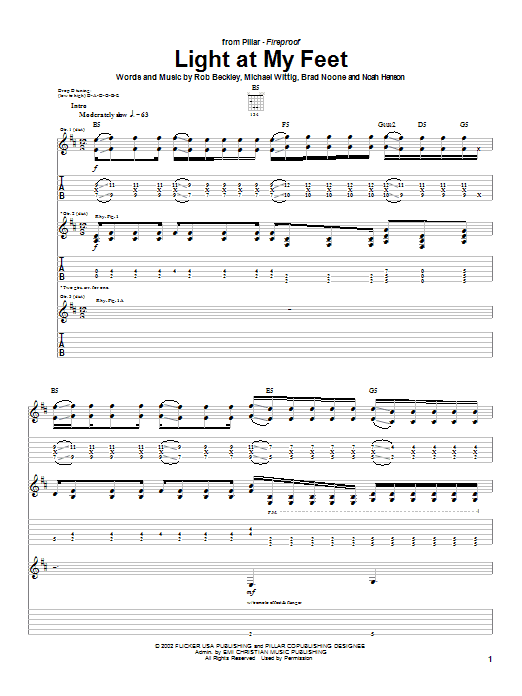 Pillar Light At My Feet sheet music notes and chords arranged for Guitar Tab