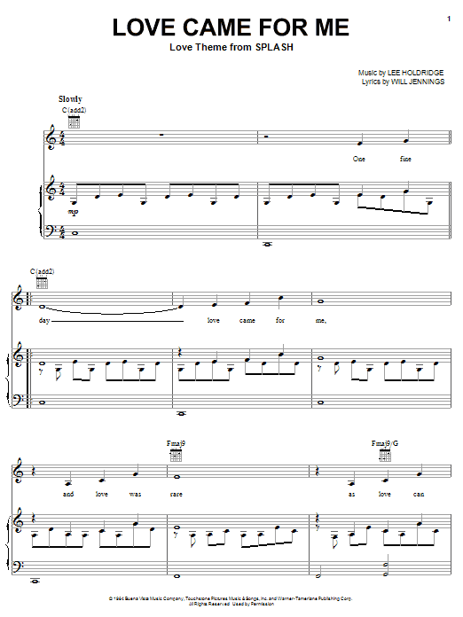 Placido Domingo Love Came For Me sheet music notes and chords arranged for Piano, Vocal & Guitar Chords (Right-Hand Melody)