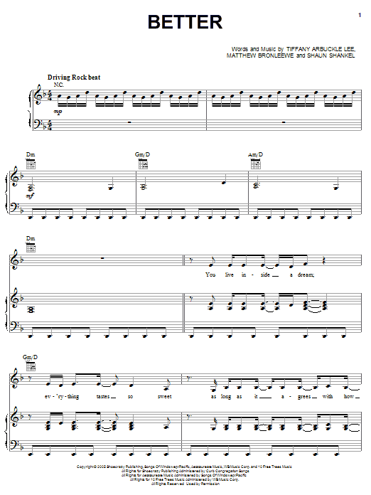 Plumb Better sheet music notes and chords arranged for Piano, Vocal & Guitar Chords (Right-Hand Melody)