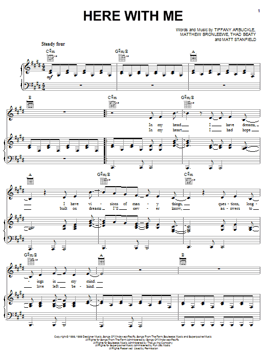 Plumb Here With Me sheet music notes and chords arranged for Piano, Vocal & Guitar Chords (Right-Hand Melody)