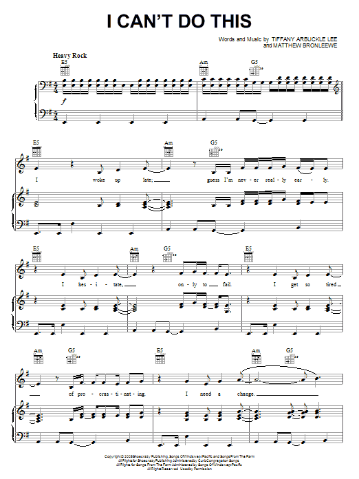 Plumb I Can't Do This sheet music notes and chords arranged for Piano, Vocal & Guitar Chords (Right-Hand Melody)