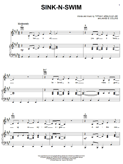 Plumb Sink-n-Swim sheet music notes and chords arranged for Piano, Vocal & Guitar Chords (Right-Hand Melody)