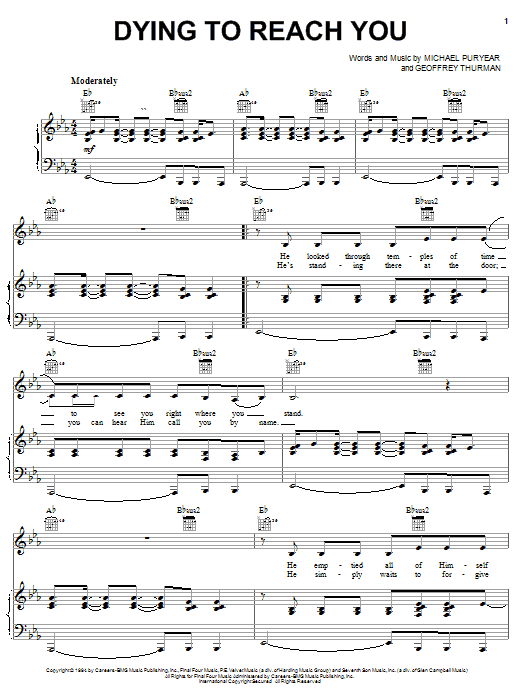 Point Of Grace Dying To Reach You sheet music notes and chords arranged for Easy Guitar