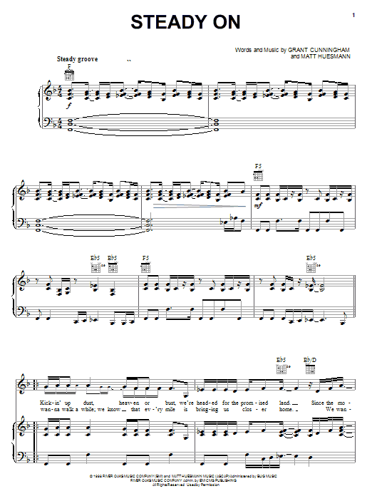 Point Of Grace Steady On sheet music notes and chords arranged for Lead Sheet / Fake Book
