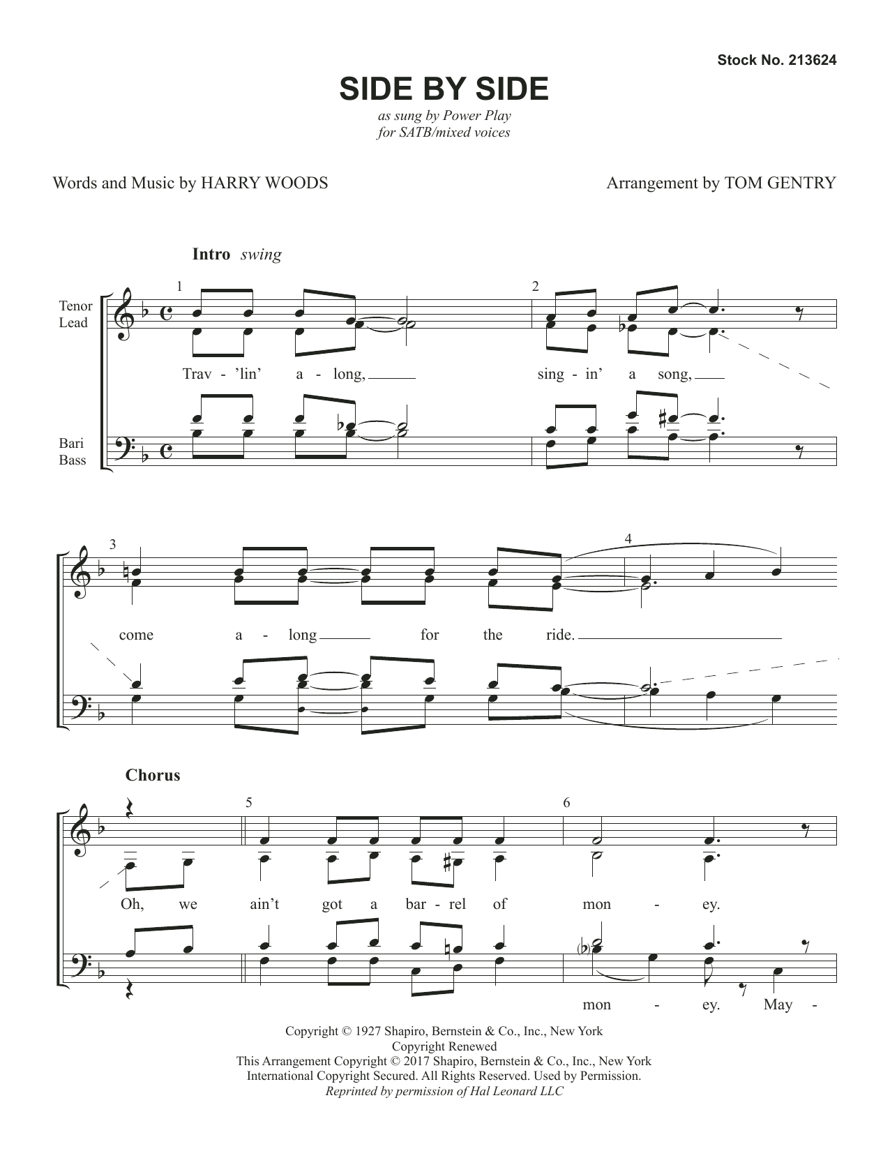 Power Play Side By Side (arr. Tom Gentry) sheet music notes and chords arranged for SATB Choir