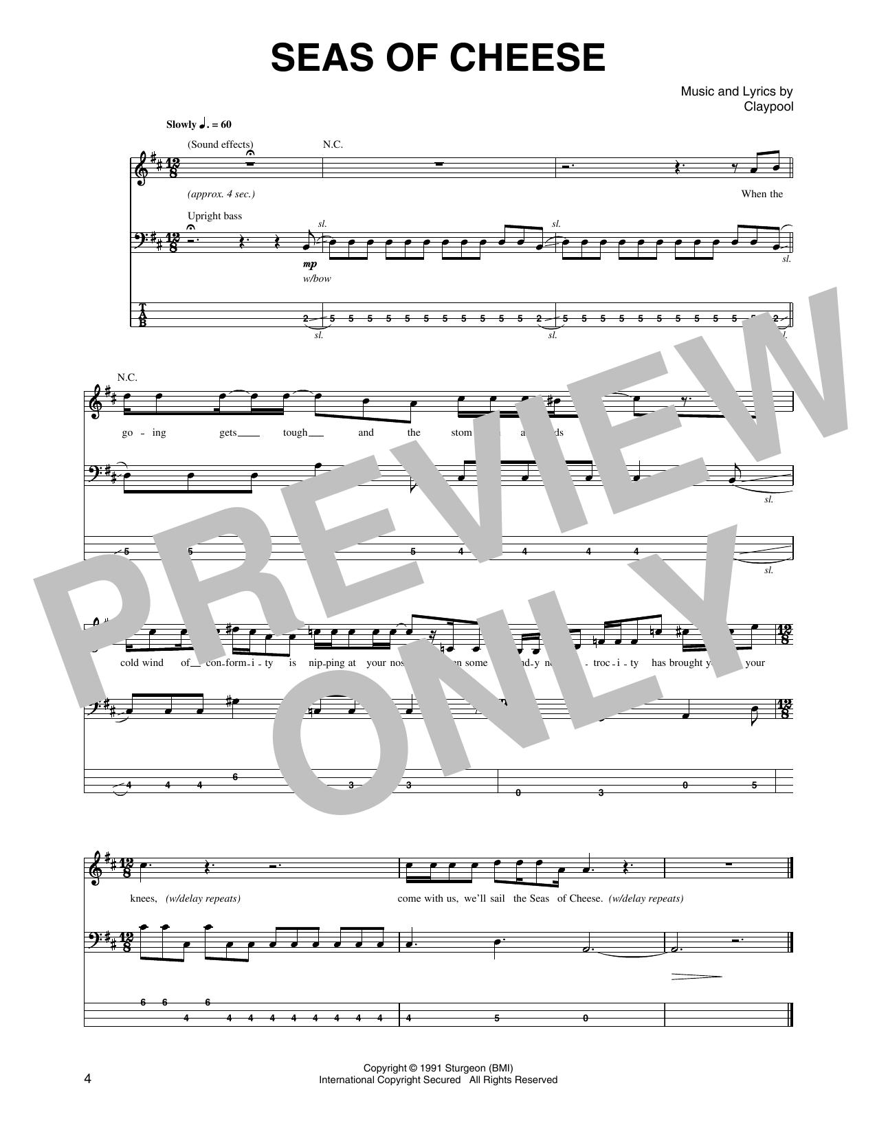 Primus Seas Of Cheese sheet music notes and chords arranged for Guitar Tab