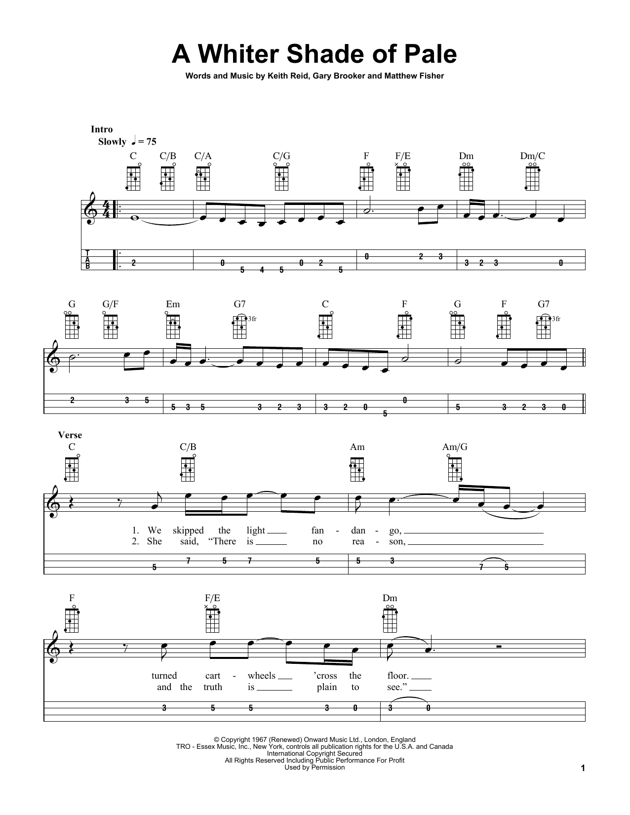 Procol Harum A Whiter Shade Of Pale (arr. Bobby Westfall) sheet music notes and chords arranged for Mandolin